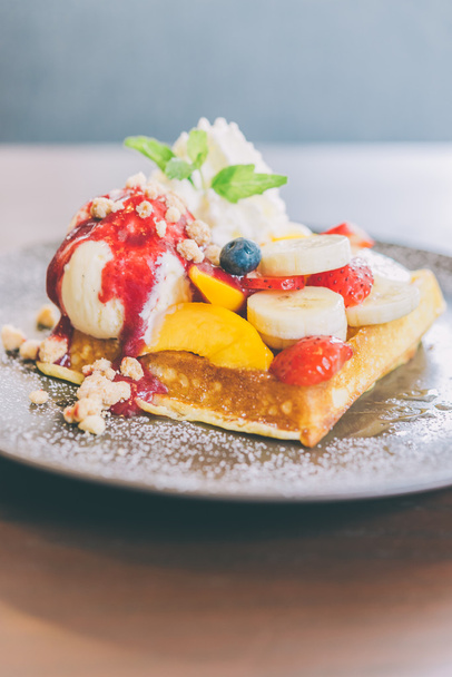 Fruit waffle - Photo, Image