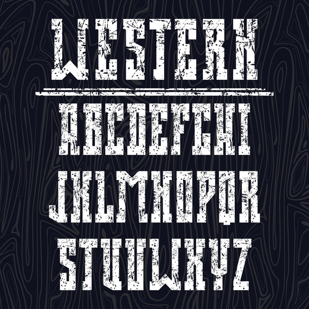 Τολμηρή serif γραμματοσειρά στο δυτικό στυλ  - Διάνυσμα, εικόνα