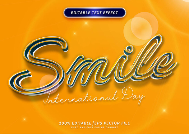 Sorridi giorno 3d effetto stile testo. effetto carattere modificabile - Vettoriali, immagini