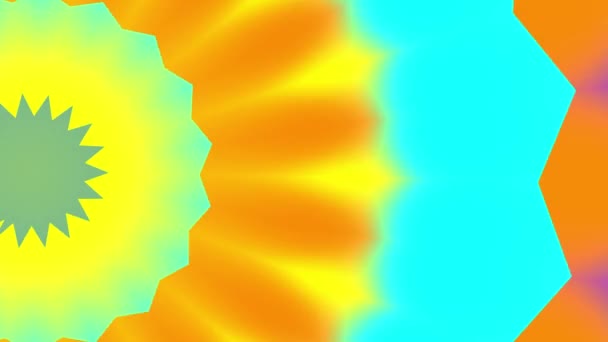 Zeitraffer-Kaleidoskop eines Blütenmusters in radialem Muster. Abstraktes 2D Rendering kreatives grafisches Design - Filmmaterial, Video