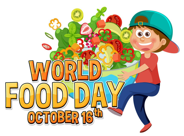 Journée mondiale de l'alimentation illustration de conception de texte - Vecteur, image
