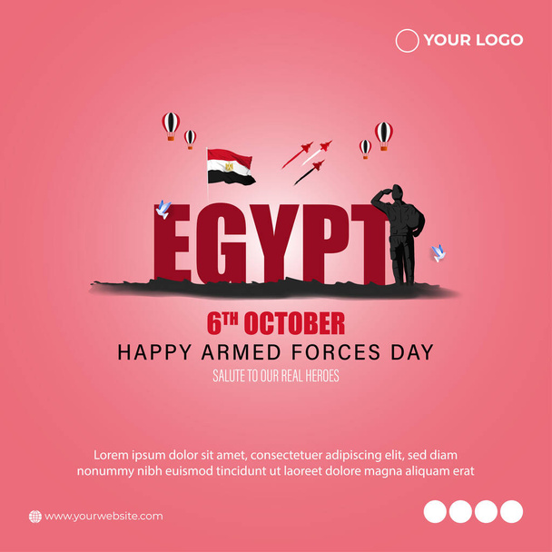 Ilustración vectorial para la bandera del Día de las Fuerzas Armadas de Egipto - Vector, imagen