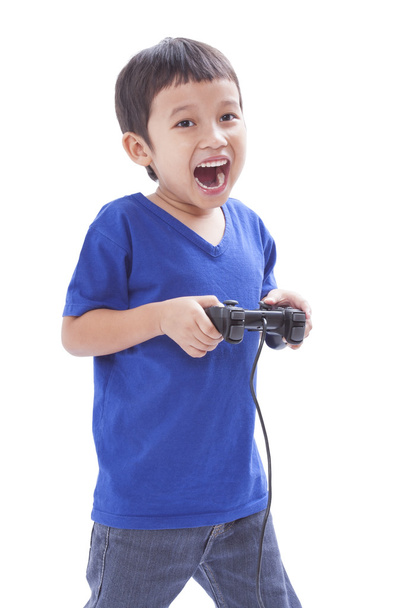 Boy playing video game - Photo, image