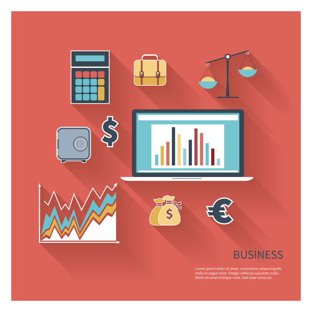 business icon flat vector - Vector, Image