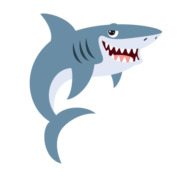 Cartoon Drawing Of A Shark - Vektör, Görsel