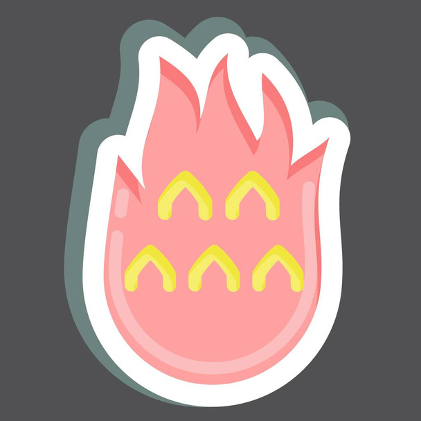 Sticker Dragon Fruit. related to Thailand symbol. simple design editable. simple illustration. simple vector icons. World Travel tourism. Thai - Vector, Image