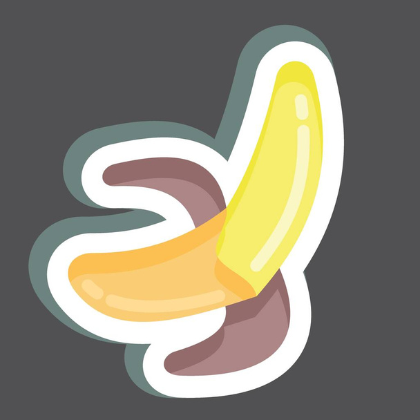 Adesivo Banana. legati al simbolo della Thailandia. design semplice modificabile. semplice illustrazione. semplici icone vettoriali. Turismo del Mondo Viaggi. Thai - Vettoriali, immagini