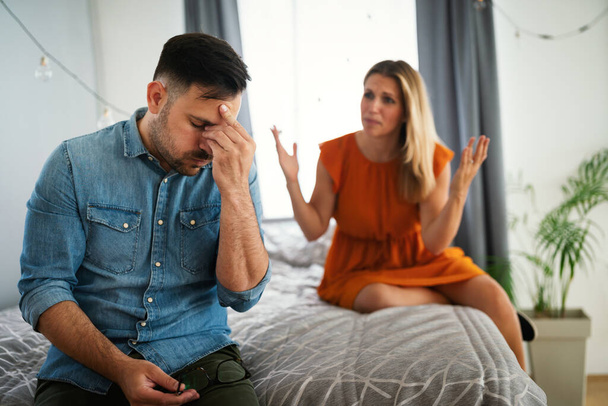 We have a problem. Frustrated young couple arguing and having marriage problems. Divorce conflict people concept - Fotografie, Obrázek