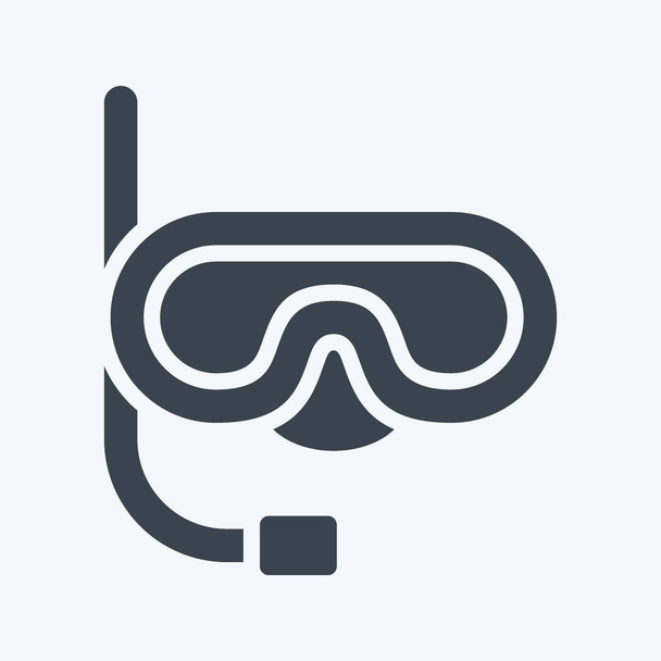 Ikoon Masker en Snorkel. gerelateerd aan Thailand symbool. glyph stijl. eenvoudig ontwerp bewerkbaar. eenvoudige illustratie. eenvoudige vectoriconen. World Travel toerisme. Thais - Vector, afbeelding