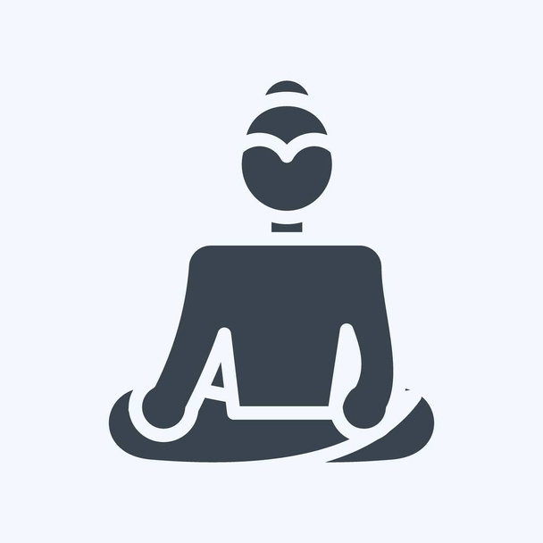 Icon Buddha. související se symbolem Thajska. Styl glyfu. jednoduchý design upravitelný. jednoduché ilustrace. jednoduché vektorové ikony. Cestovní ruch. Thajština - Vektor, obrázek