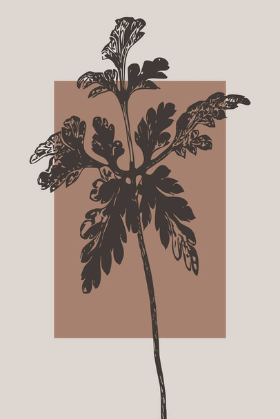 Printable trendy botanical card. Use for cover, wallpaper, wall art. - Foto, imagen