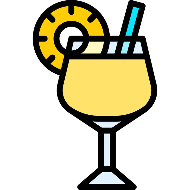 Chi Chi Cocktail icoon, Alcoholische mixed drink vector illustratie - Vector, afbeelding