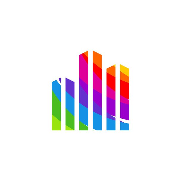 Colorful city logo design vector, Creative City logo template - Vetor, Imagem