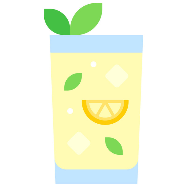 Rebujito Cocktail icoon, Alcoholische mixed drink vector illustratie - Vector, afbeelding