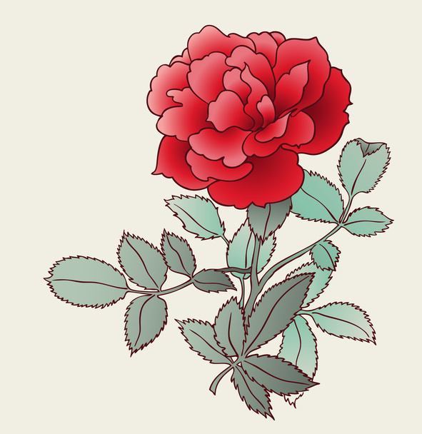 Vintage Rose florale Karte - Vektor, Bild