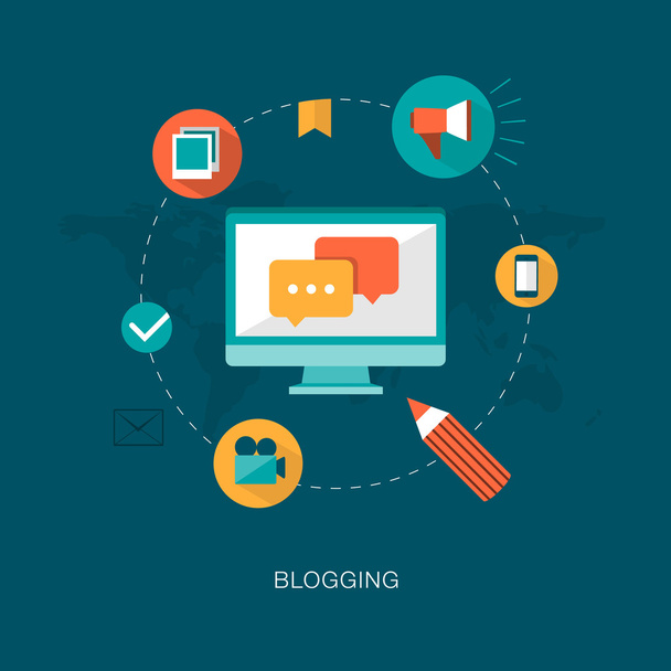 Modernes Blogging-Konzept - Vektor, Bild