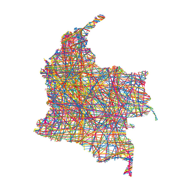 διανυσματική απεικόνιση του πολύχρωμου αφηρημένου ριγέ χάρτη της Κολούμπια - Διάνυσμα, εικόνα