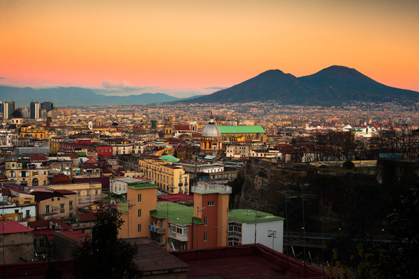 Naples gród z Vesuvio - Zdjęcie, obraz