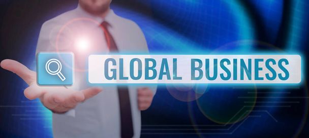 Affichage conceptuel Global BusinessSystème commercial et d'affaires une entreprise faisant à travers le monde, Business idea Système commercial et d'affaires une entreprise faisant à travers le monde - Photo, image