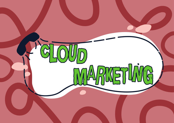 Texto que presenta Cloud MarketingEl proceso de una organización para comercializar sus servicios, Visión general del negocio El proceso de una organización para comercializar sus servicios - Foto, Imagen