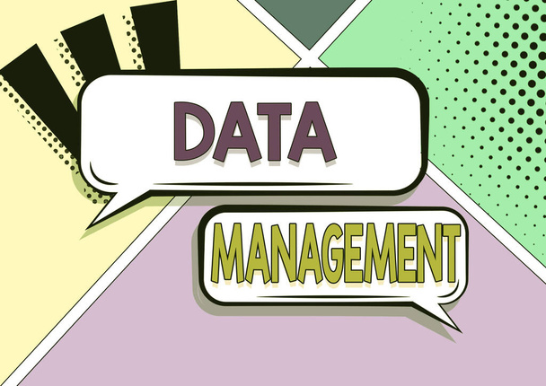Conceptual display Data ManagementThe practice of organizing and maintening data processes, Conceptual photo Η πρακτική της οργάνωσης και συντήρησης δεδομένων - Φωτογραφία, εικόνα