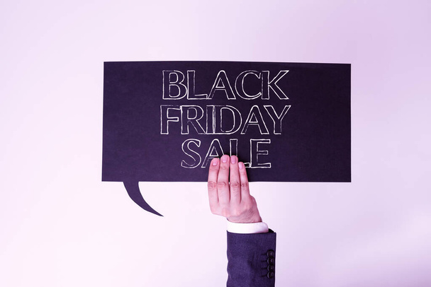 Zarejestruj wyświetlanie Black Friday SaleShopping Day Początek świątecznego sezonu zakupów, Słowo na Dzień Zakupów Początek świątecznego sezonu zakupów - Zdjęcie, obraz