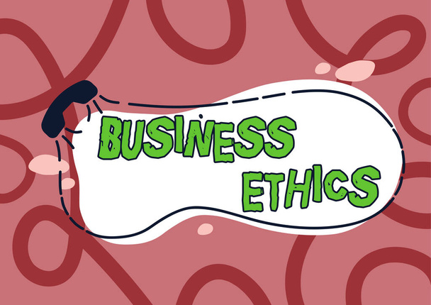 Text rukopisu Podnikatelská etikaMorální principy, kterými se řídí chování podniku, Podnikatelský koncept Morální principy, jimiž se řídí chování podniku - Fotografie, Obrázek