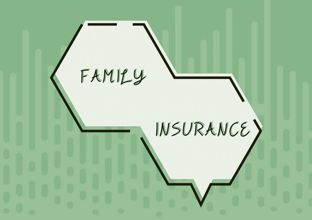Conceptual caption Family Insurancepaying a partial or full health care for relatives, Business idea paying a partial or full health care for relatives - Photo, Image