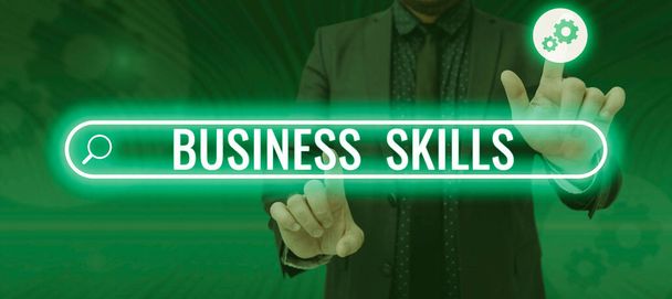 Bildunterschrift: Präsentation von Business SkillsDie Fähigkeit, systematische Anstrengung von Job-Funktionen zu erwerben, Konzept bedeutet Eine Fähigkeit, systematische Anstrengung von Job-Funktionen zu erwerben - Foto, Bild