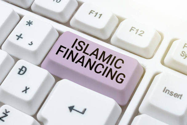 Testo ispiratore Islamic FinancingAttività bancaria e investimenti conformi alla sharia, Business showcase Attività bancarie e investimenti conformi alla sharia - Foto, immagini
