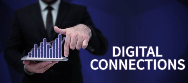 Tekst pisma cyfrowego Digital Connections, Business showcase Potężne sposoby łączenia Online Global High Definition - Zdjęcie, obraz