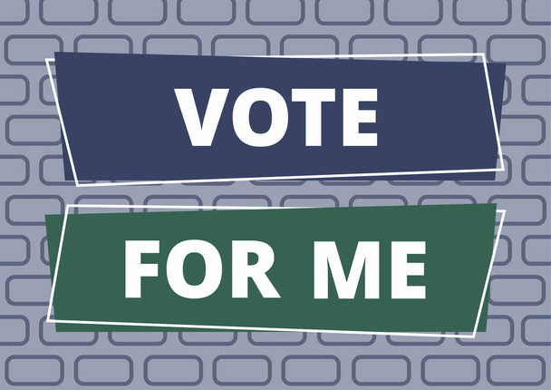 Bildunterschrift: Großansicht des Bildes mit der Bildunterschrift: Vote For Me, Business approach Kampagne für eine Regierungsposition bei den bevorstehenden Wahlen - Foto, Bild