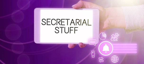 Sekreterlik Eşyaları Sekreteri 'nin kişisel asistanının eşyaları, Sekreter' in eşyaları kişisel asistanının eşyaları. - Fotoğraf, Görsel