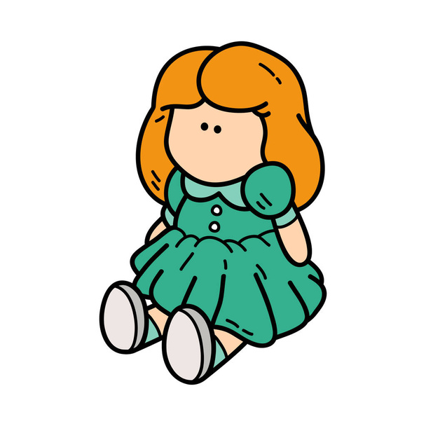 Εικονίδιο διάνυσμα απεικόνιση του doodle κούκλα μωρό  - Διάνυσμα, εικόνα