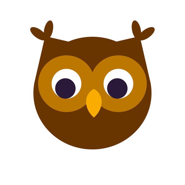 Cartoon face of owl. Flat design.  - Διάνυσμα, εικόνα