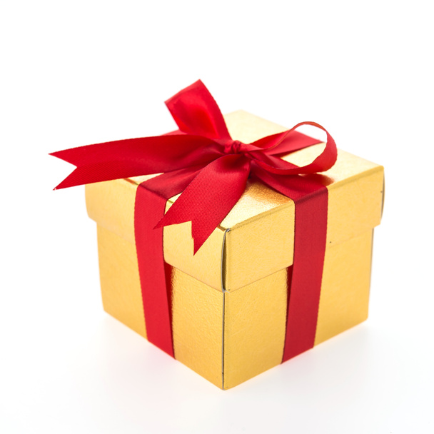 Christmas gold gift box - Photo, Image