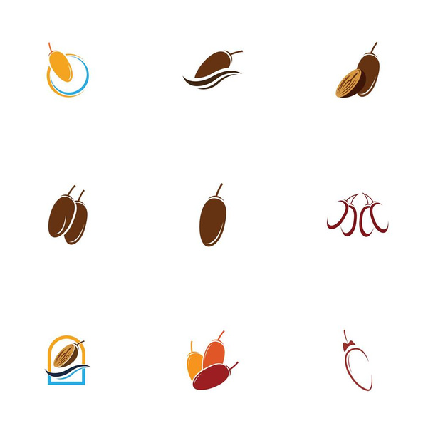Datle Ovocné logo set design, Arabské ovoce logo šablony - Vektor, obrázek
