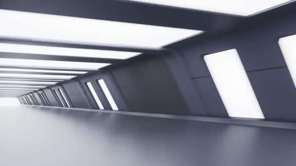 Túnel vacío con estilo futurista, renderizado 3d. - Metraje, vídeo