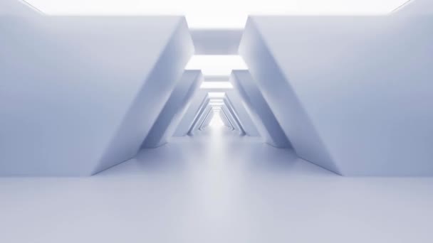 Leerer weißer Tunnel mit futuristischem Stil, 3D-Rendering. - Filmmaterial, Video