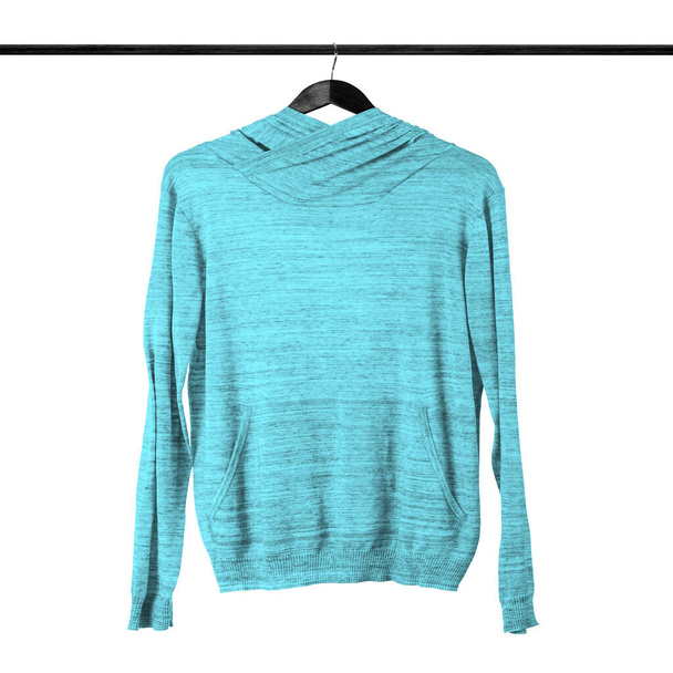 A professional Sweet Womens Hoodie Mockup In Tanager Turquoise Color to show your brand logo or Designs. - Foto, afbeelding
