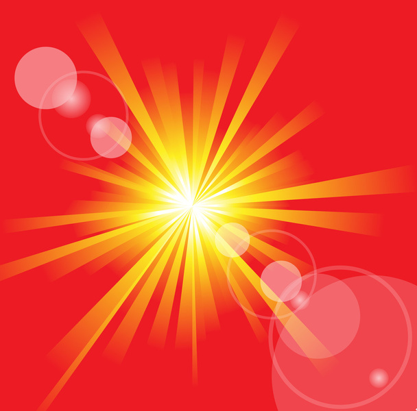 Горячее летнее солнце
 - Вектор,изображение