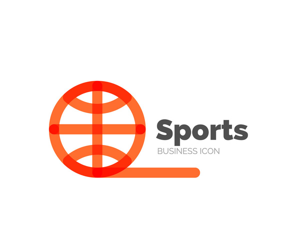 Line minimal design logo ball sports - Vektör, Görsel