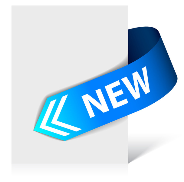 New blue corner ribbon - Vector, Image