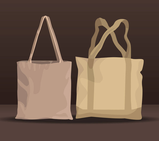 иконки продуктов для покупок экологически чистых пакетов - Вектор,изображение