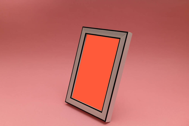 Photo frame on pink background, pedmetry - Photo, Image