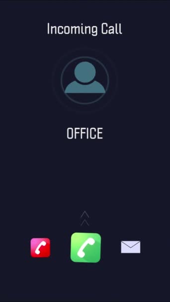 Phone call, fintech or contact us UI with digital, communication app or 5g networking with icon or sign. Incoming call screen, office and mobile smartphone with logo design, android user with ai tech. - Footage, Video