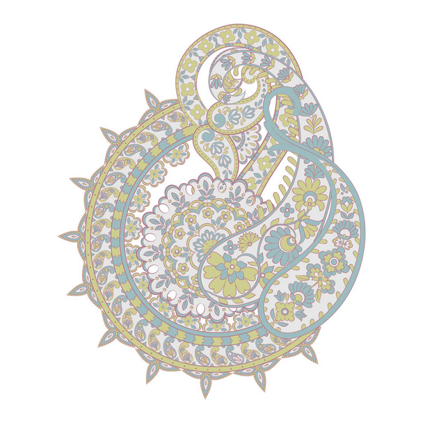 Paisley Damask ornament. Isolated Vector illustration - Διάνυσμα, εικόνα