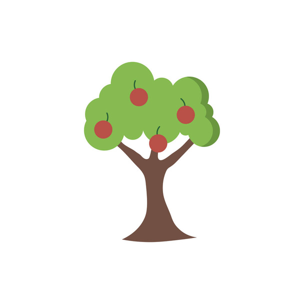Icono de árbol de manzana plantilla vector ilustración - Vector, imagen
