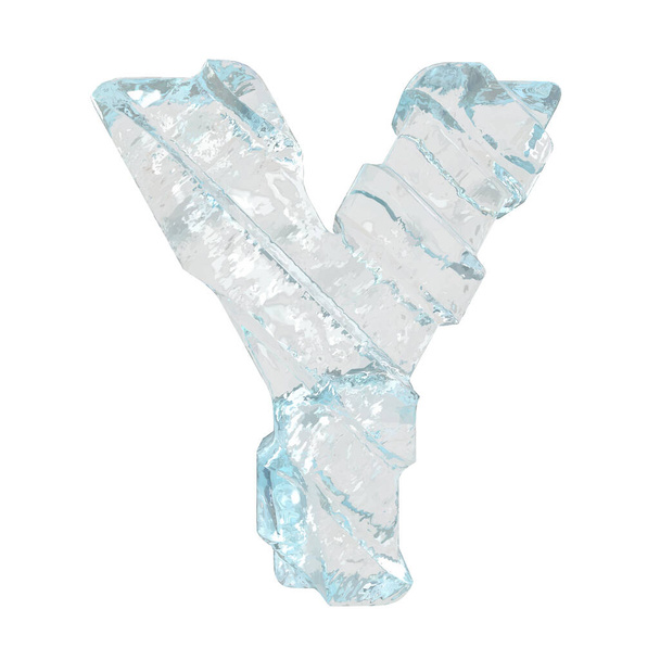 3d simbolo di ghiaccio con cinghie spesse diagonali. lettera y - Vettoriali, immagini