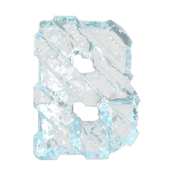 Çapraz kalın kayışlı üç boyutlu buz sembolü. b harfi - Vektör, Görsel
